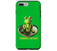 Toadally in Love Coussin de lys en Forme de Grenouille Assise sur Un cœur Coque pour iPhone 7 Plus/8 Plus