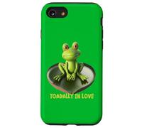 Toadally in Love Coussin de lys en Forme de Grenouille Assise sur Un cœur Coque pour iPhone SE (2020) / 7/8
