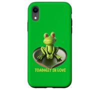 Toadally in Love Coussin de lys en Forme de Grenouille Assise sur Un cœur Coque pour iPhone XR
