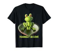 Toadally in Love Coussin de lys en Forme de Grenouille Assise sur Un cœur T-Shirt