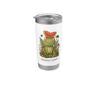 Toadally Sweet Cottagecore Grenouille champignon pastèque Gobelet isotherme en acier inoxydable double paroi