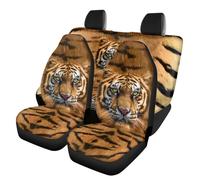 TOADDMOS Cool Tiger Ensemble complet de housses de siège de voiture antidérapantes pour sièges avant et arrière - Installation facile - Confortables - Ajustement universel pour la plupart des voitures