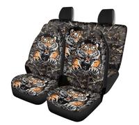 TOADDMOS Cool Tiger Ensemble complet de housses de siège de voiture lavables, antidérapantes, respirantes, confortables, ajustement universel pour la plupart des voitures, SUV