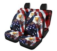 TOADDMOS Eagle Lot de 4 housses de siège auto en polyester élastique pour sièges avant et arrière - Ajustement universel pour voitures, berlines et SUV