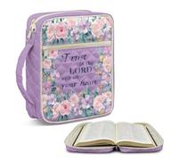 TOADDMOS Housse de bible matelassée avec poignée et fermeture éclair pour femme avec poignée fourre-tout