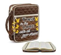 TOADDMOS Housse de bible papillon matelassée pour femme avec poignée et poche à fermeture éclair - Légère et matelassée - Fournitures d'étude biblique - Accessoires pour filles