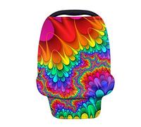 TOADDMOS Housse de siège de voiture Hippie Rainbow Tie Dye pour bébé, housse d'allaitement, housse d'allaitement, housse de siège auto douce et respirante, housse de poussette