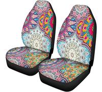 TOADDMOS Housses de siège Avant de Voiture Motif Mandala Patchwork coloré bohème, Ajustement Universel pour Voitures, berlines, SUV