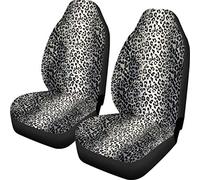 TOADDMOS Housses de siège Avant pour Voiture, Camion, SUV, Ajustement Universel pour Homme et Femme, Motif léopard Gris argenté