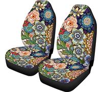 TOADDMOS Housses de siège de Voiture universelles à imprimé Floral bohème coloré pour Femme, pour Voiture, SUV, berline, Camion