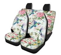 TOADDMOS Hummingbird Lot de 4 housses de siège de voiture pour sièges avant et arrière de voiture - Installation facile - Protection complète - Antidérapantes - Pour voitures, berlines, VUS
