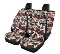 TOADDMOS Lot complet de 4 housses de siège de voiture aztèques tribales - Accessoires d'intérieur lavables - Ajustement universel pour voitures, berlines et SUV