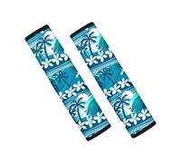 TOADDMOS Lot de 2 coussinets de protection pour ceinture de sécurité de voiture - Motif palmier hawaïen - Doux et lavable - Universels - Compatibles avec la plupart des véhicules