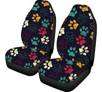 TOADDMOS Lot de 2 Housses de siège Avant de Voiture Mignonnes et colorées Motif Patte, pour la Plupart des Voitures, berlines, camions, SUV, camionnettes, pour Amoureux des Animaux