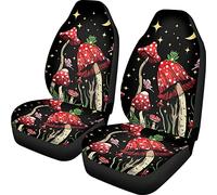 TOADDMOS Lot de 2 Housses de siège Avant de Voiture universelles Motif de Champignon avec étoile, pour SUV/Camion/camionnette/Voiture