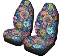 TOADDMOS Lot de 2 Housses de siège de Voiture universelles Motif bohème Floral, Accessoires compatibles avec la Plupart des Voitures, berlines, camionnettes, camions