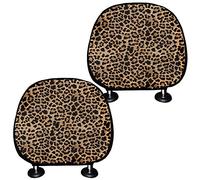 TOADDMOS Lot de 2 housses universelles pour appuie-tête de siège de voiture, motif léopard