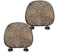 TOADDMOS Lot de 2 Housses universelles pour appuie-tête de Voiture, Camion, SUV, Van - Motif léopard - Motif guépard Sauvage