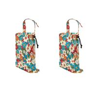 TOADDMOS Lot de 2 sacs poubelle de voiture à suspendre avec motif floral bohème pour siège arrière de voiture, accessoires de voiture, sacs poubelle de voiture à une main, organisateur de rangement