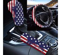 TOADDMOS Lot de 3 housses de volant antidérapantes universelles motif drapeau américain