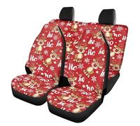 TOADDMOS Lot de 4 housses de siège de voiture motif cerf de Noël - Housses de siège avant et arrière respirantes - Antidérapantes - Ajustement universel pour la plupart des voitures SUV