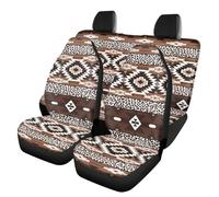 TOADDMOS Lot de 4 housses de siège de voiture tribales aztèques - Accessoires de protection d'intérieur respirants - Protection complète - Antidérapantes - Ajustement universel pour la plupart des