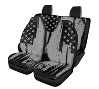 TOADDMOS Lot de 4 housses de siège de voiture universelles en polyester élastique antidérapant compatible avec la plupart des voitures, SUV, berlines, gris
