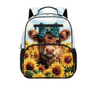 TOADDMOS Sac à dos pour tout-petits garçons et filles de 2 à 5 ans, sac à dos pour enfants d'âge préscolaire, sac à livres pour garderie, école et utilisation quotidienne, Vache des Highlands
