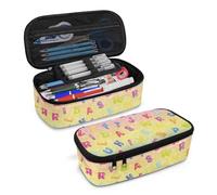 TOADDMOS Trousse à crayons avec lettre de l'alphabet anglais avec fermeture éclair pour garçons, filles et adultes, Alphabets anglais, Taille unique, Trousse de beauté