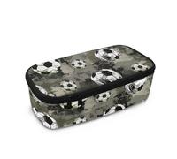 TOADDMOS Trousse à crayons de grande capacité avec 3 compartiments pour adolescents, garçons, filles, étudiants, adultes, Ballons de football camouflage, Taille unique, Trousse de beauté