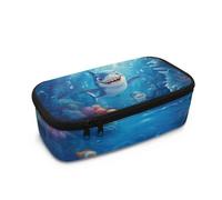TOADDMOS Trousse à crayons de grande capacité pour fournitures scolaires, boîte de rangement multifonction pour étudiants, femmes, hommes, Sea Shark., Taille unique, Trousse de beauté
