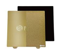 Toaiot Double face amovible flexible (revêtement en poudre dorée+PEI lisse)310x310mm/12,2 pouces Plaque de construction magnétique PEI Lit en tôle+fond avec adhésif compatible avec CR-10 Imprimante 3D