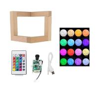 Toaiot Imprimante 3D DIY lampe de lune créative lampe de chevet personnalisée RGB 16 couleurs lampe de lune + kit de support en bois