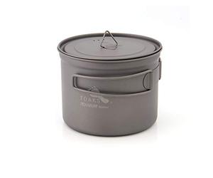 TOAKS Tasse en titane pur ultra légère avec couvercle et poignée pliable pour camping (900 ml, petite taille)