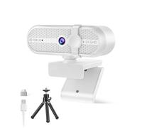 TOALLIN Webcam 2K avec Trépied pour Streaming, 5 Millions de Pixels, Micro Intégré et Cache de Confidentialité, Caméra USB pour Ordinateur Portable et PC, Jeux Vidéo, Visioconférence et Appels Vidéo
