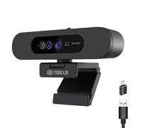 TOALLIN Webcam 2K QHD pour Windows Hello Face Login, caméra de reconnaissance faciale infrarouge, webcam USB avec microphone, vue grand angle de 92 °, pour appels vidéo
