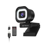 TOALLIN Webcam 4K avec Anneau Lumineux, télécommande, Autofocus PDAF, 12 Millions de Pixels, Double Micro intégré, Zoom numérique 5X, Webcam pour Diffusion en Direct et appels vidéo