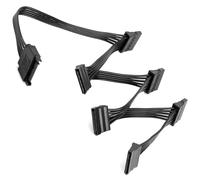 Toaluea 15 Broches Câble Adaptateur Répartiteur D'alimentation Sata 1 Male to 6 Female, Cable Disque Dur Interne Matériau en Cuivre Étamé pour SSD, Lecteurs Optiques PC de Bricolage