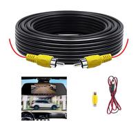 Toaluea 6M Câble Caméra de Recul, RCA Cable D'extension Double Blindage avec 1M Rallonge AV et Prise Vidéo RCA, Câble D'alimentation pour Connecter un Moniteur et une Caméra de Recul