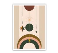 TOANGWALL abstrait géométrique toile murale art mural minimaliste moderne soleil et étoiles motif œuvres d’art impressions affiches peinture pour décor de salon 70x100cm sans cadre