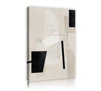 TOANGWALL abstrait neutre géométrique toile murale art moderne minimaliste noir et blanc image œuvres d’art impressions mural affiche peinture pour dortoir décor 50x75cm cadre intérieur