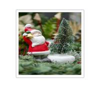 TOANGWALL arbre de Noël thème toile art mural vacances d’hiver festive murale père noël vert plante motif affiche peinture pour café décor intérieur 80x80cm sans cadre
