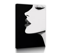TOANGWALL Art mural abstrait moderne sur toile Formes géométriques en noir et blanc Estampes d’œuvres d’art Portrait féminin Fresque pour décoration intérieure du salon 30x45cm