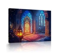 TOANGWALL Art mural contemporain en toile vitraux arbre chaud panneau Ramadan Mubarak fresque affiche murale peintures fantastiques pour la décoration du salon 70x85cm