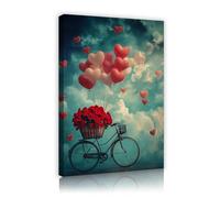 TOANGWALL Ballons romantiques en forme de cœur fresques imprimées toile du ciel art mural affiche moderne du pays des merveilles décoration du salon 80x120cm