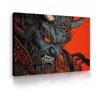 TOANGWALL Démon guerrier toile art mural mythologie japonaise images œuvres d’art impressions affiches colorées peinture murale pour salon bureau décor 50x75cm Cadre intérieur