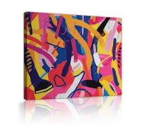 TOANGWALL Expressions abstraites colorées sur toile Art mural Grandes fresques Affiches vibrantes Peintures Graphis Images de graffiti Œuvres d’art pour la décoration du salon 70x85cm