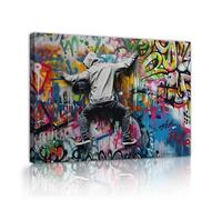 TOANGWALL Graffiti urbain Toile de rue Art mural Œuvres d’art urbain Affiches murales hippies Loft Peinture Tableau Décoration de la maison 75x115cm