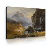 TOANGWALL Indiens Pêche Lance Albert Bierstadt Peinture pour Salon