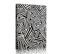TOANGWALL Lignes modernes de labyrinthe imprimées sur toile Art géométrique abstrait mural Fresque graphique Œuvre minimaliste Image pour chambre d’hôtes Décoration hôtelière 40x60cm